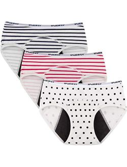 Period Underwear for Teen Girls Cotton Leakproof Menstrual Panties 3 Pack