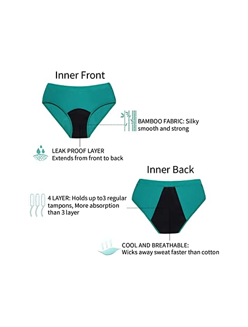 Mordlanka Period Panties for Women Leakproof Underwear Bamboo Fiber Menstrual Panties Postpartum Briefs Girl