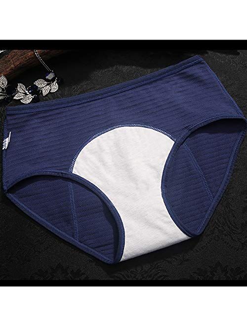 Kissecret Teen Girl's Cotton Menstrual Period Panties Pack of 4pcs Women Leak-Proof Protective Underwear Briefs