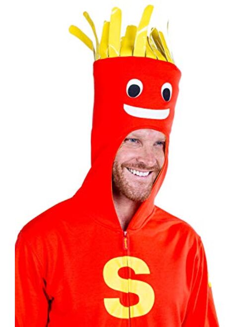Tipsy Elves Funny Halloween Costume Red and Yellow Wacky Wavy Tube Man Inflatable inspired Jumpsuit for Men