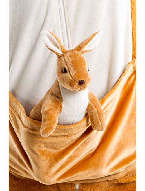Tipsy Elves' Men's Kangaroo Costume - Brown Marsupiral Halloween Jumpsuit