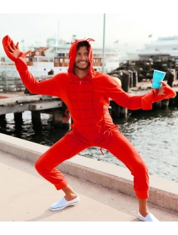 Tipsy Elves' Men's Lobster Costume - Red Sea Crustacean Halloween Jumpsuit