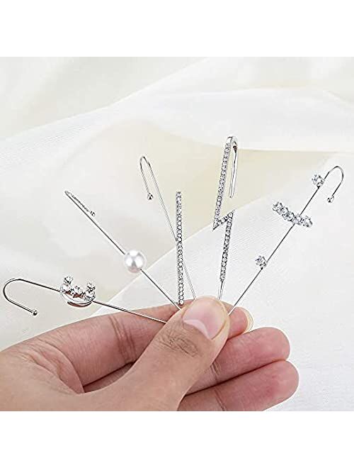 KunxQing 14k Gold Plated Cuff Hoop Earring, Double Huggie Earrings Cartilage Wrap Cuff Earrings for Girl Jewelry Gift