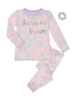 Max & Olivia Big Girls 3 Piece Top, Pajama and Scrunchie Set