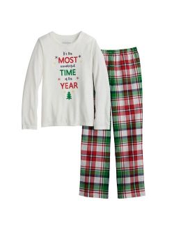 Girls 4-20 Jammies For Your Families® Christmas Kitsch Plaid Pajama Set in Regular & Plus Size