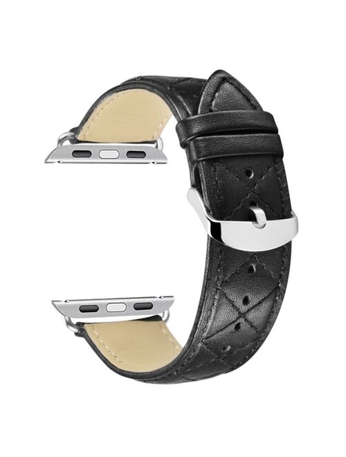 Men's and Women's Apple Black Quilted Leather Replacement Band 44mm