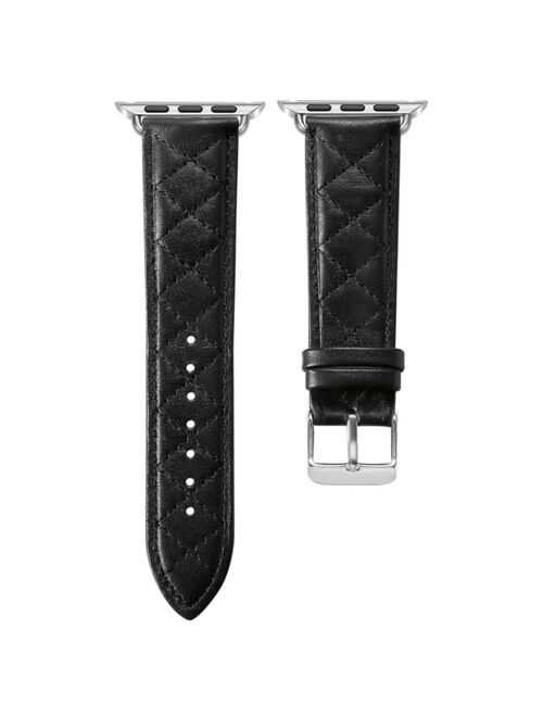 Men's and Women's Apple Black Quilted Leather Replacement Band 44mm