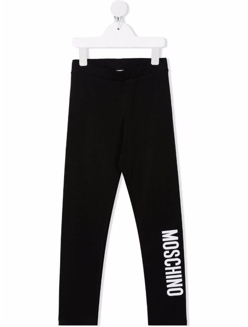 Moschino logo-print stretch-cotton leggings