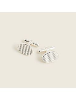 Sterling silver oval cuff links