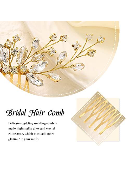 Jakawin Bride Wedding Hair Comb Crystal Hair Piece Silver Rhinestone Headpiece Bridal Hair Accessories for Women and Girls HC113 (Silver)