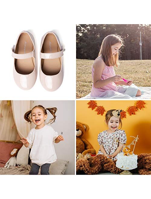 FUNKYMONKEY Toddler/Little Girl Mary Jane Dress Shoes Casual Slip on Ballet Flat