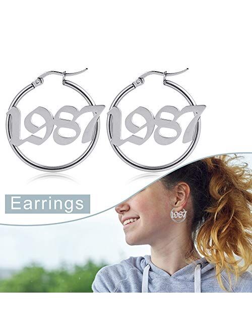 Fortheday Custom Personalized Name Hoop Earrings Unique Name Eardrops for Women Teen Girls Birthday Jewelry Gifts for Her