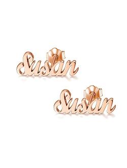 925 Sterling Silver Personalized Name Stud Earring Custom Name Earrings—Customize Your Own Earring with Name