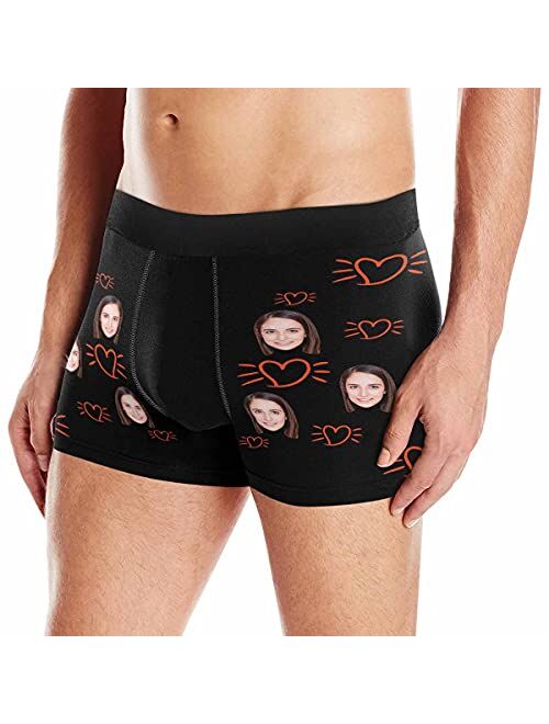 Custom Men's Boxer Briefs It's Mine Boxers for Men Personalized Funny Wife Face Shorts Underwear Black