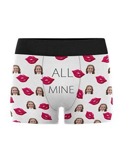 Custom Wife Face on All Mine Men's Funny Boxer Shorts Underpants Briefs with Photo for Valentine's Day