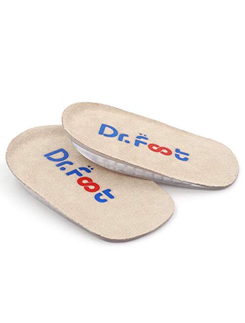 Dr.Foot Height Increase Insoles, Heel Cushion Inserts, Heel Lift Inserts for Leg Length Discrepancies (Large (1" Height))