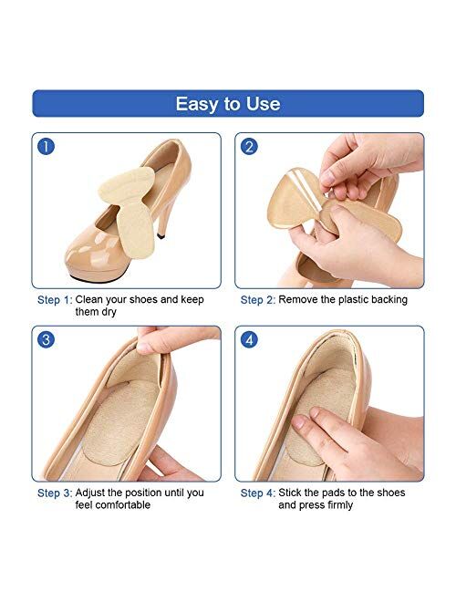 Heel Cushion Inserts, Reusable Soft Shoe Inserts Heel Cushion Pads Self-Adhesive Foot Care Protector Grips Liners Loose Shoes - Heel Pain Relief Bunion Callus Blisters- 6