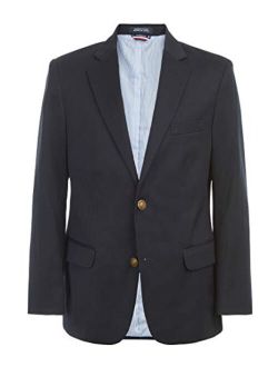 Boys' Alexander Blazer, Single Breasted with Pocket Square, Solid Color with Stripe Lining