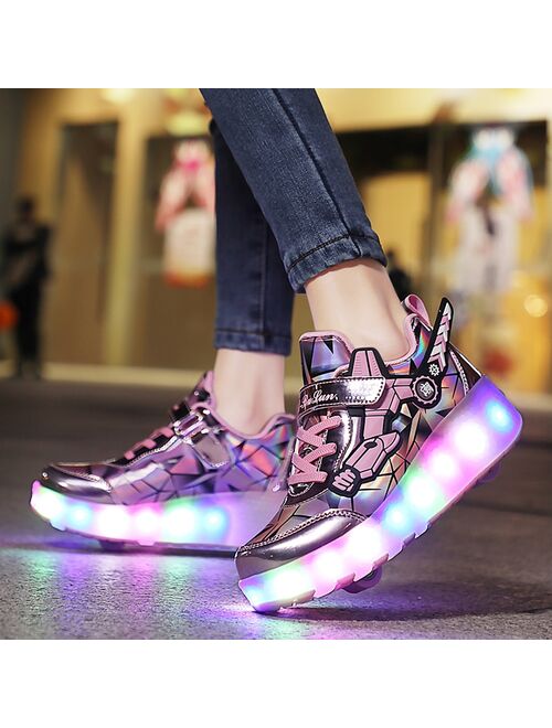 Roller Skate Shoes Children's Sneakers With Wheels Kids Boys Girls 2021  Fashion Sports Casual Glowing Led Shoes