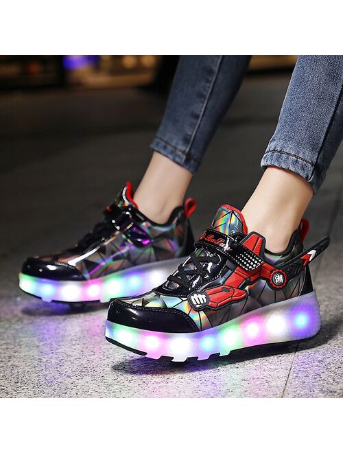 Roller Skate Shoes Children's Sneakers With Wheels Kids Boys Girls 2021  Fashion Sports Casual Glowing Led Shoes