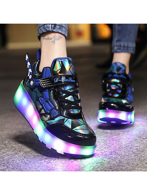 Roller Skate Shoes Children's Sneakers With Wheels Kids Boys Girls 2021  Fashion Sports Casual Glowing Led Shoes