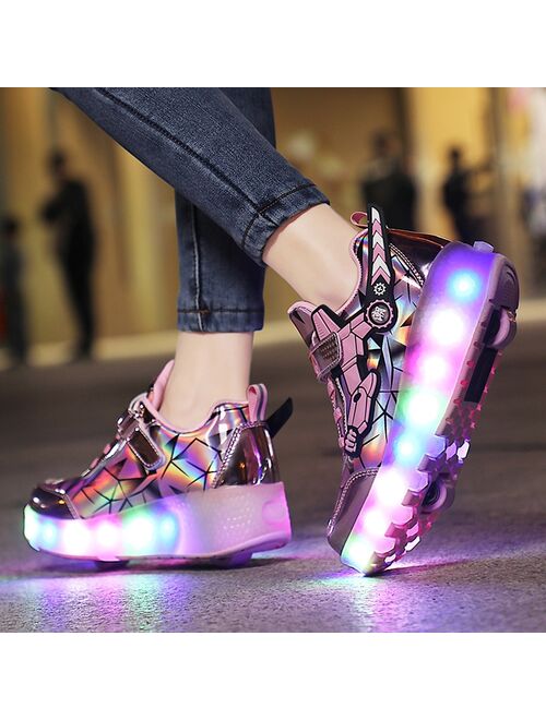 Roller Skate Shoes Children's Sneakers With Wheels Kids Boys Girls 2021  Fashion Sports Casual Glowing Led Shoes