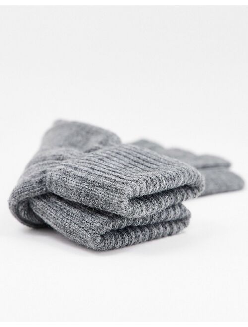Only & Sons knitted gloves in gray