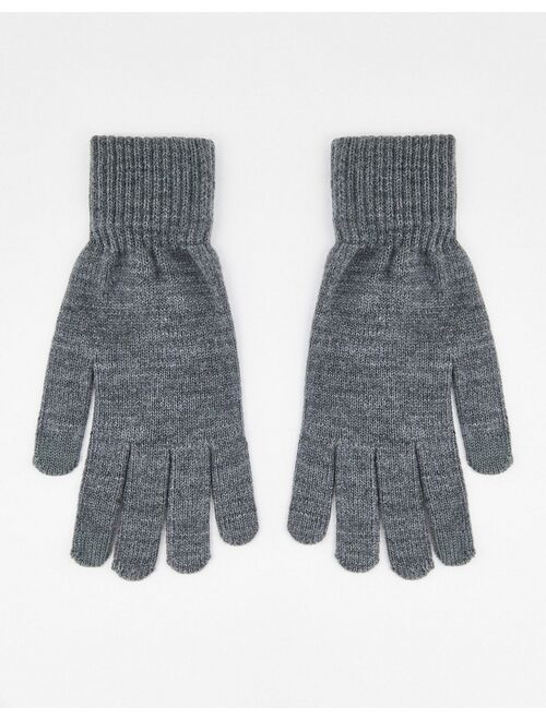 Only & Sons knitted gloves in gray