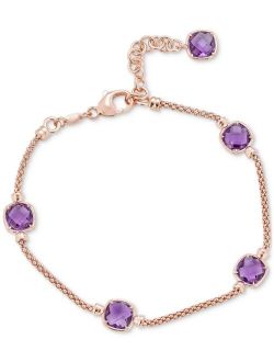 Macy's Amethyst Station Link Bracelet (4 ct. t.w.) in 14k Rose Gold-Plated Sterling Silver (Also in Citrine)