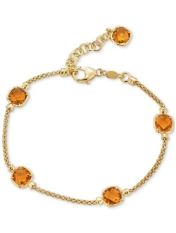 Macy's Amethyst Station Link Bracelet (4 ct. t.w.) in 14k Rose Gold-Plated Sterling Silver (Also in Citrine)