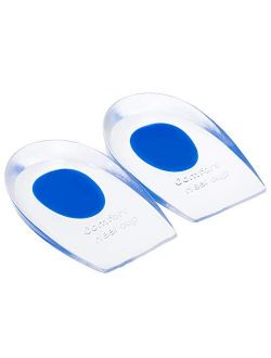 Gel Silicone Heel Cups/Pads - 1 Pair Heel Lifts for Achilles Tendonitis, Shoe Wedge Inserts for Plantar Fasciitis, Sore Heel, Bone Spur, Foot Pain Relief Support, Comfort