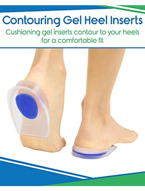 ViveSole Silicone Gel Heel Cups (Pair) - Shock Absorbing Shoe Inserts for Plantar Fasciitis, Sore Heel, Achilles, Bone Spurs, Pain Relief - Foot Comfort Support Protector
