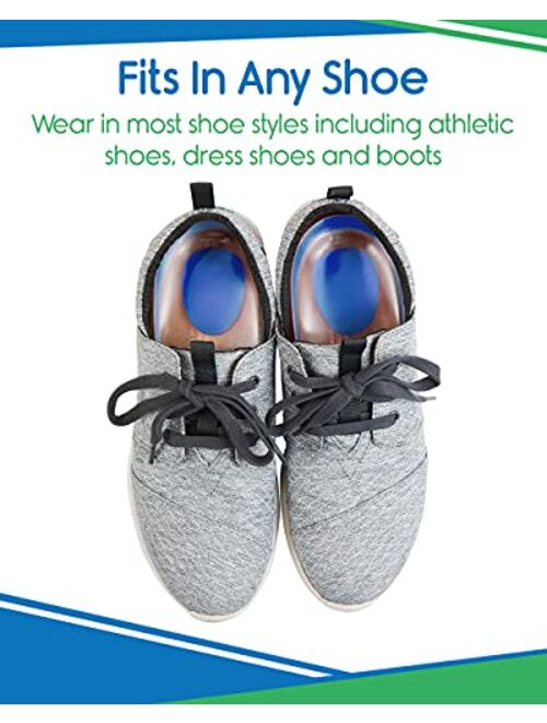 ViveSole Silicone Gel Heel Cups (Pair) - Shock Absorbing Shoe Inserts for Plantar Fasciitis, Sore Heel, Achilles, Bone Spurs, Pain Relief - Foot Comfort Support Protector