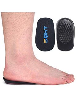SQHT's Height Increase Insoles - Heel Shoe Lift Inserts for Achilles Tendonitis and Leg Length Discrepancy, Heel Cushion for Men & Women (Large (1" Height))