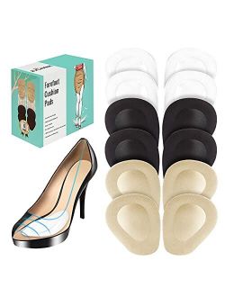 (12 Pieces) Metatarsal Pads for Women High Heels | Ball of Foot Cushions 6 Pairs Foot Pads | Shoe Cushion Inserts for Pain Relief from Neuroma, Callus, and Bunions