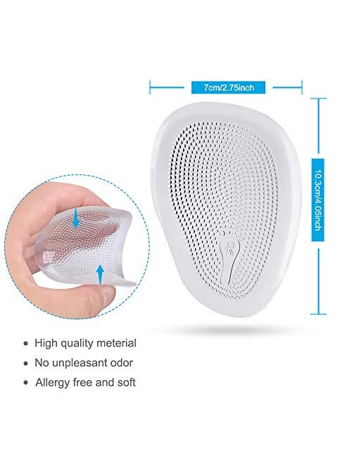 Metatarsal Pads Ball of Foot Cushions, Premium Forefoot Pad Soft Gel Inserts, Mortons Neuroma Callus Reduce Foot Pain and Provide Support, Suit for Men Women & All Shoes 