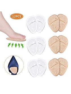 Ball of Foot Cushions, Metatarsal Pads, High Heel Inserts, Forefoot Cushions, Soft Gel Insole Pads, Idea for Mortons Neuroma & Metatarsal Foot Pain Relief – Women＆Men (12