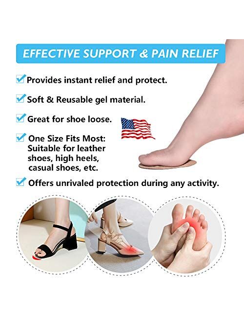 Ball of Foot Cushions, Metatarsal Pads, High Heel Inserts, Forefoot Cushions, Soft Gel Insole Pads, Idea for Mortons Neuroma & Metatarsal Foot Pain Relief – Women＆Men (12