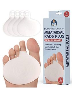 Dr. Frederick's Original Metatarsal Pads Plus - 25% More Cushioning - 4 Pieces - Foot Pads for Women & Men