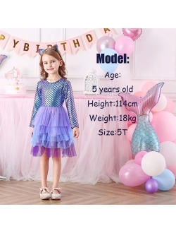 Girls Dresses Winter Long Sleeve Party Gifts for Girls 3-7 Years