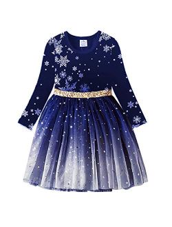 Toddler Girls Dresses for Winter Long Sleeve Girls Clothes Tutu Party Dresses for Little Girls 2-8 Years