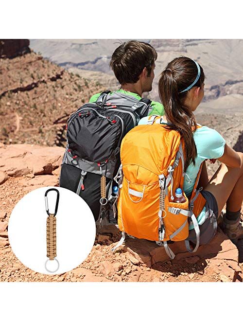 CEREALY Paracord Keychains with Carabiner 5 Pcs Outdoor Activity Survival Kit Braided Paracord Lanyard Ring Hook Clip for Keys Men Women Boys Girls