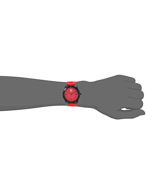 Ferrari Boy's RedRev Quartz TR90 and Silicone Strap Casual Watch, Color: Red (Model: 860008)