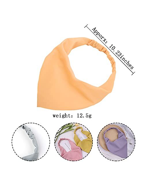 12pcs Elastic Hair Scarf Headband Floral Kerchief Hair Bandanas Chiffon Hair Wraps Triangle Hair Accessories for Women Girls