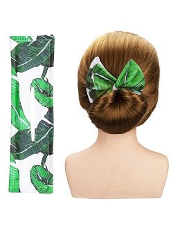 OIIKI 3 Pieces Floral Elastic Hair Scarf Headband, Boho Floral Style Chiffon Head Kerchief Headband with Hair Clips Triangle Hair Bandanas for Women Girls