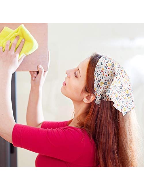 10 Pieces Floral Elastic Hair Scarf Headband Chiffon Head Kerchief Hairband Triangle Head Scarves Floral Printed Turban Boho Headbands Vintage Hair Scarf Hair Bandanas wi