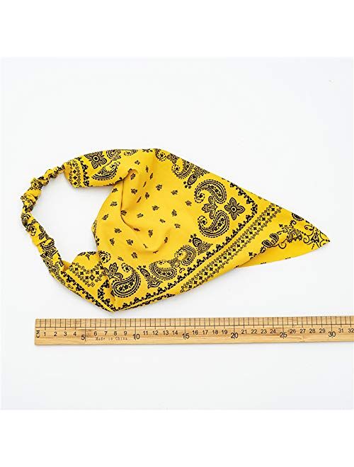 7 Pcs Floral Hair Scarf Bandanas Headbands for Woman Girls Elastic Hair Bands Ribbons Hair Scrunchies Chiffon Paisley Head Kerchief Boho Headbands