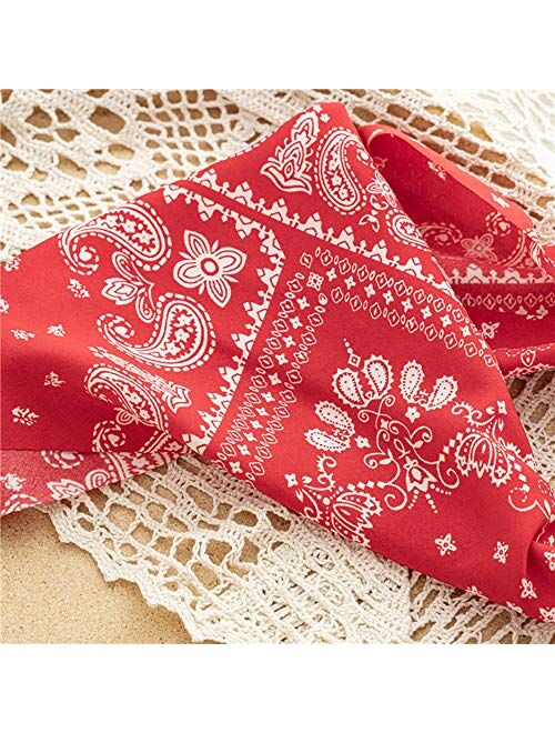 7 Pcs Floral Hair Scarf Bandanas Headbands for Woman Girls Elastic Hair Bands Ribbons Hair Scrunchies Chiffon Paisley Head Kerchief Boho Headbands