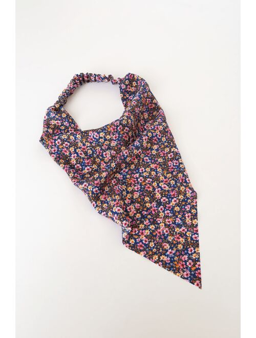 8 Other Reasons Seize the Day Black Multi Floral Print Hair Scarf Set