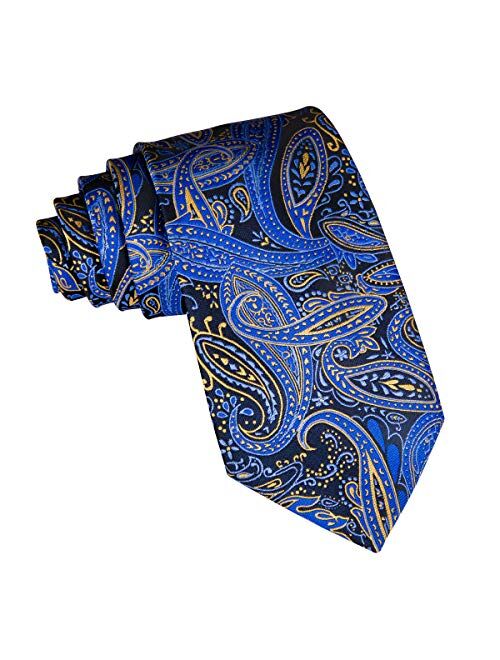 Dubulle Tie for Boys Self Tie Silk Kids Necktie and Pocket Square Set for Age 8-14